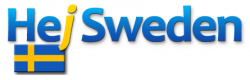 Логотип с текстом "Hej Sweden" и флагом Швеции — CostaSpain.net Логотип с текстом "Hej Sweden" и флагом Швеции