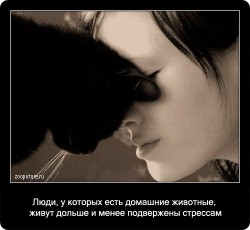 Женщина прикасается носом к черной кошке
