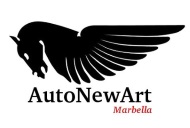 Логотип компании AutoNewArt с изображением головы коня и крыльев