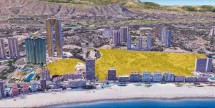 Панорама прибрежной зоны с застройкой и пляжем — CostaSpain.net Панорама прибрежной зоны с застройкой и пляжем