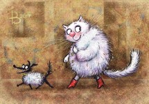Мультяшный кот с собакой на поводке в красных сапогах — CostaSpain.net Мультяшный кот с собакой на поводке в красных сапогах