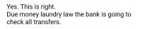 _20190403_150112.JPG (28.68 КБ) 2202 просмотра Текст о проверке банковских переводов из-за закона о отмывании денег