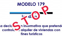 Документ с заголовком "Modelo 179" и текстом о контроле аренды