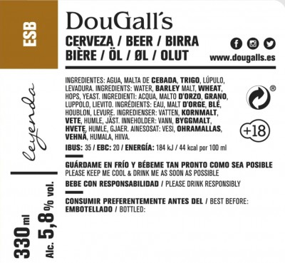 Этикетка пива DouGall's с информацией о составе и рекомендациями — CostaSpain.net Этикетка пива DouGall's с информацией о составе и рекомендациями