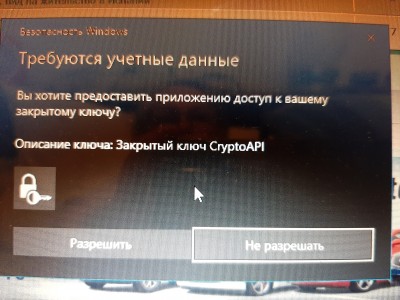 Запрос доступа к закрытому ключу CryptoAPI в Windows