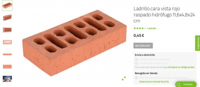 Кирпич с отверстиями, красного цвета, размер 11,6x4,8x24 см — CostaSpain.net Кирпич с отверстиями, красного цвета, размер 11,6x4,8x24 см