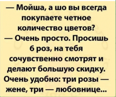 Диалог о покупке цветов с юмористическим подтекстом
