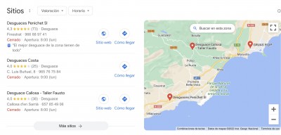 Список автосервисов с рейтингами и контактами