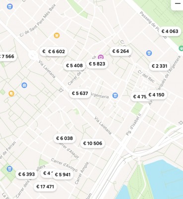 Карта с ценами в разных местах города в Испании — CostaSpain.net Карта с ценами в разных местах города в Испании