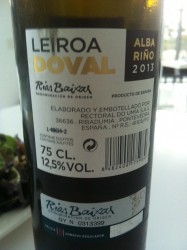 Этикетка бутылки вина Leiroa Doval 2013 года