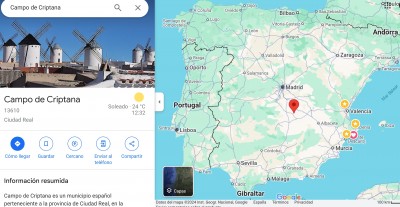 Campo de Criptana на карте Испании