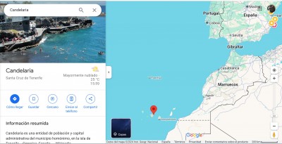 Candelaria на карте Испании