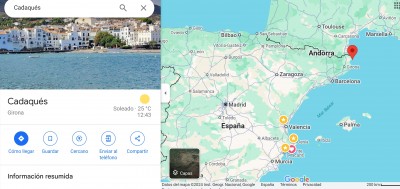 Cadaqués на карте Испании