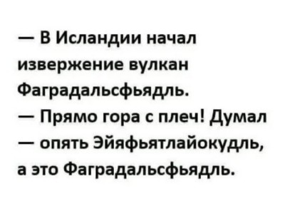 Текст о вулканах Исландии и путанице с названиями