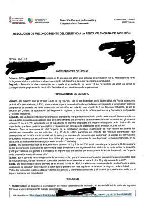 Решение о признании права на валенсийскую помощь — CostaSpain.net Решение о признании права на валенсийскую помощь
