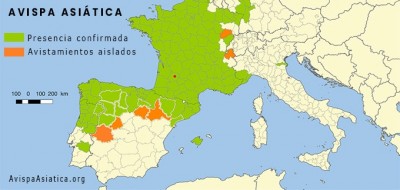 Карта распространения азиатской оси в Европе — CostaSpain.net Карта распространения азиатской оси в Европе
