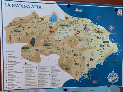 Карта региона Ла Марина Альта с достопримечательностями — CostaSpain.net Карта региона Ла Марина Альта с достопримечательностями