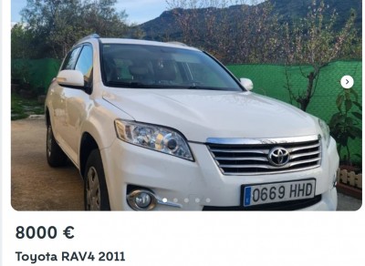 Белый внедорожник Toyota RAV4 2011 года выпуска — CostaSpain.net Белый внедорожник Toyota RAV4 2011 года выпуска