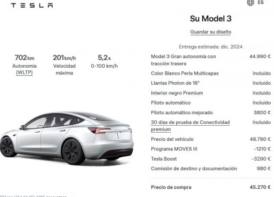 Технические характеристики и цена автомобиля Tesla Model 3