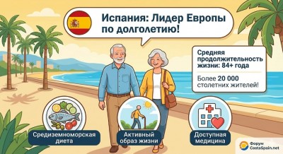 Испания лидер Европы по долголетию