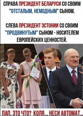 Сравнение президентов Беларуси и Эстонии с сыновьями