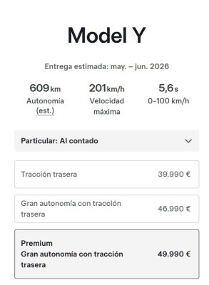 Информация о Tesla Model Y: характеристики и цены на модель.