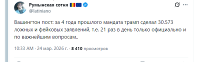 Текстовый пост в Twitter о заявлениях Трампа.