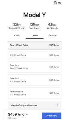 Информация о Tesla Model Y: параметры, стоимость аренды и характеристики.
