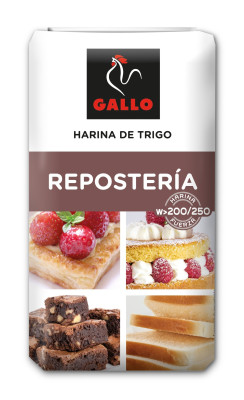 Упаковка муки бренда Gallo для выпечки с изображениями десертов.