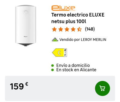 Электрический водонагреватель ELUXE на 100 литров, цена 159 €.