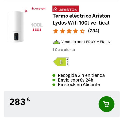Электрический водонагреватель Ariston Lydos Wifi, 100 литров.