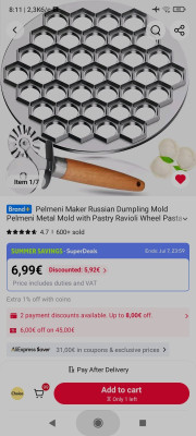 Металлическая форма для пельменей с круглым резаком.