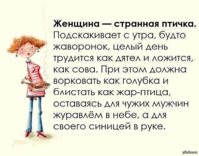 Иллюстрация с текстом о женской многозадачности и роли в обществе.