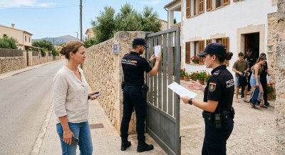 на фото полиция Испании ведёт свою работу