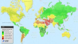 Карта мира с уровнями легкости сексуальных отношений