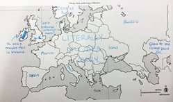 Смешной рисунок карты Европы с ошибками и комментариями