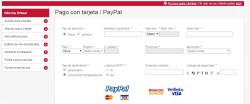 Форма оплаты с выбором типа документа и личных данных